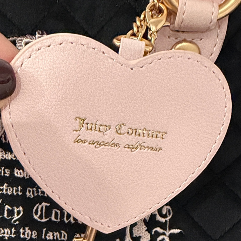 Juicy Couture | Velour Crest Satchel | Pink Black Y2K Glam | NWT - Picture 11 of 16